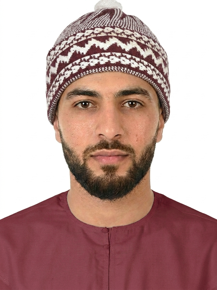Red & White Pattern Wool Winter Cap