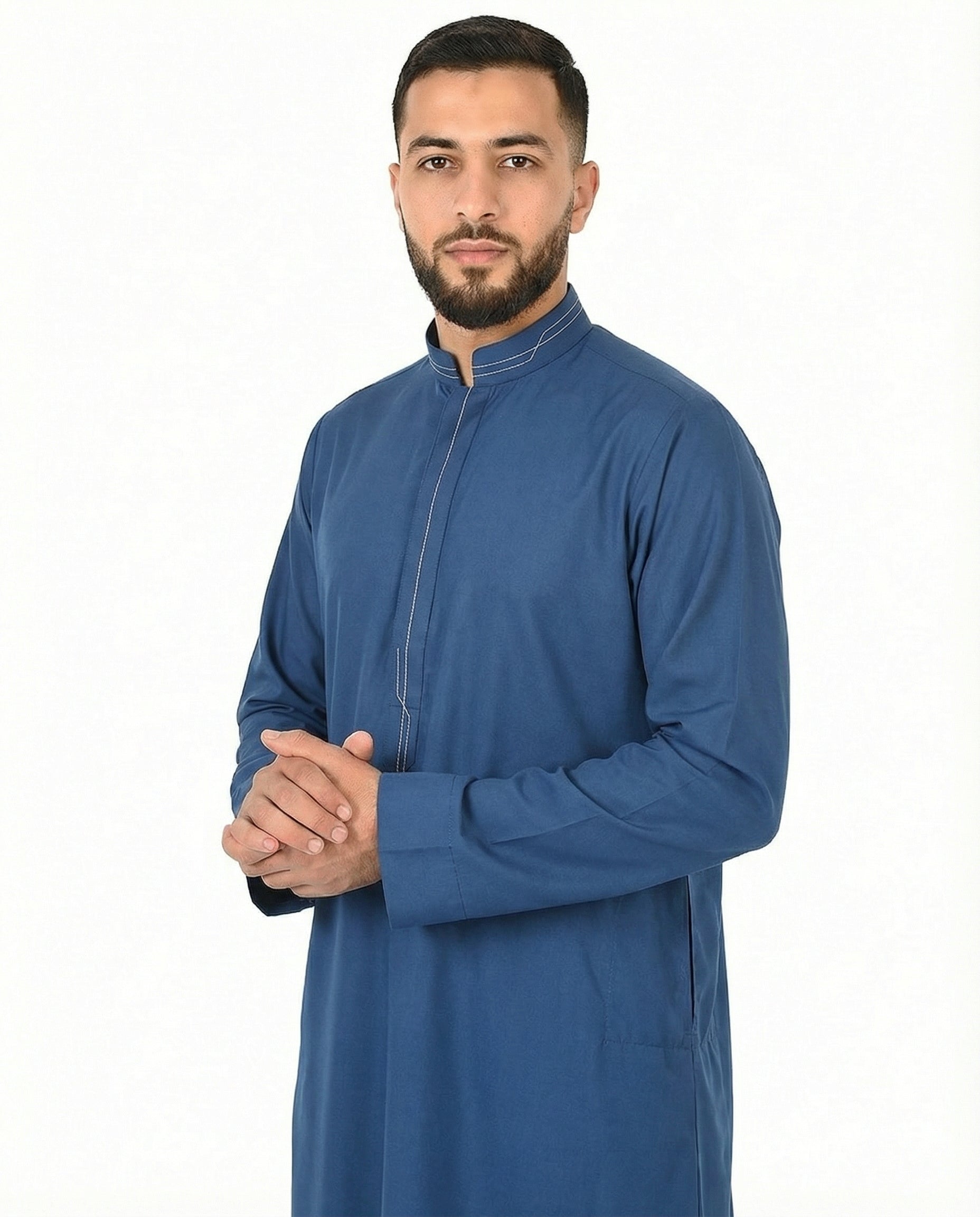 Twilight Blue Luxury Contrast Stitch Thobe