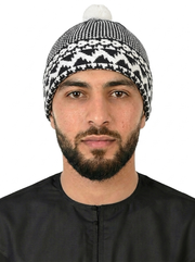 Black & White Pattern Wool Winter Cap
