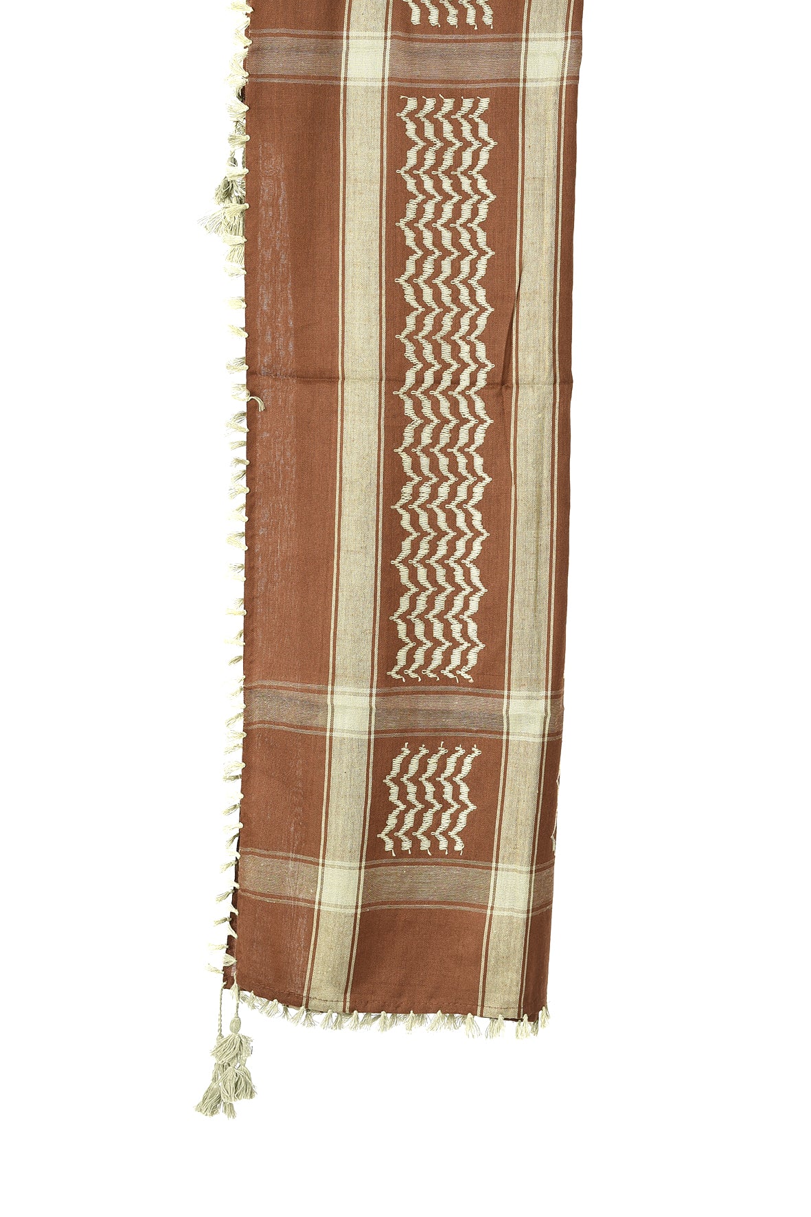 Caribou Keffiyeh Pattern Tassel Scarf