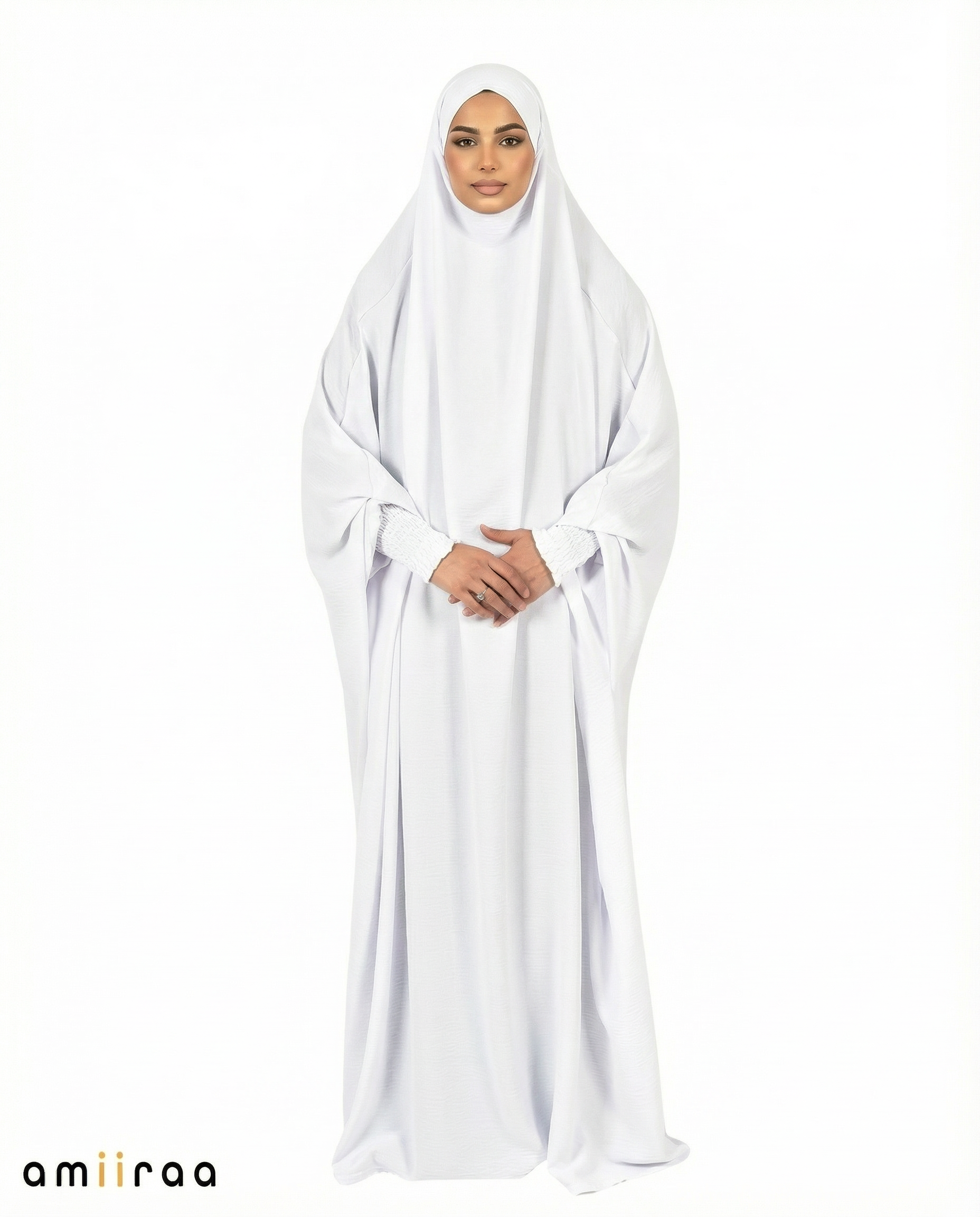 Brilliant White Flow One-Piece Jilbab