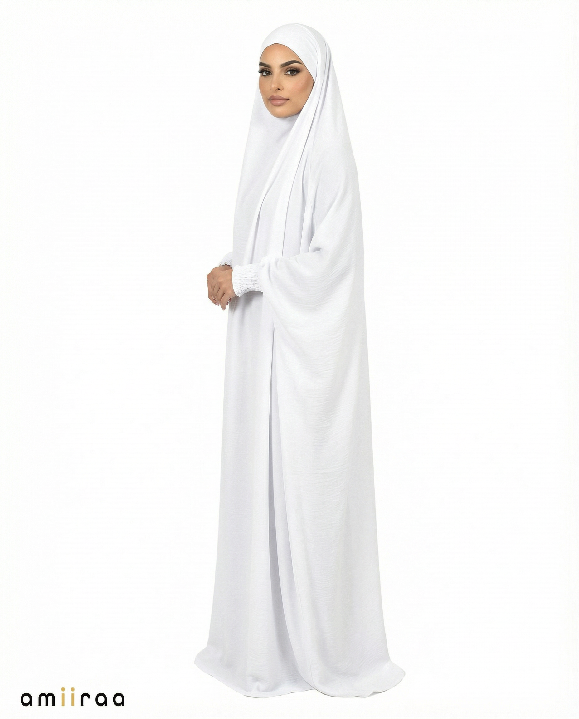 Brilliant White Flow One-Piece Jilbab
