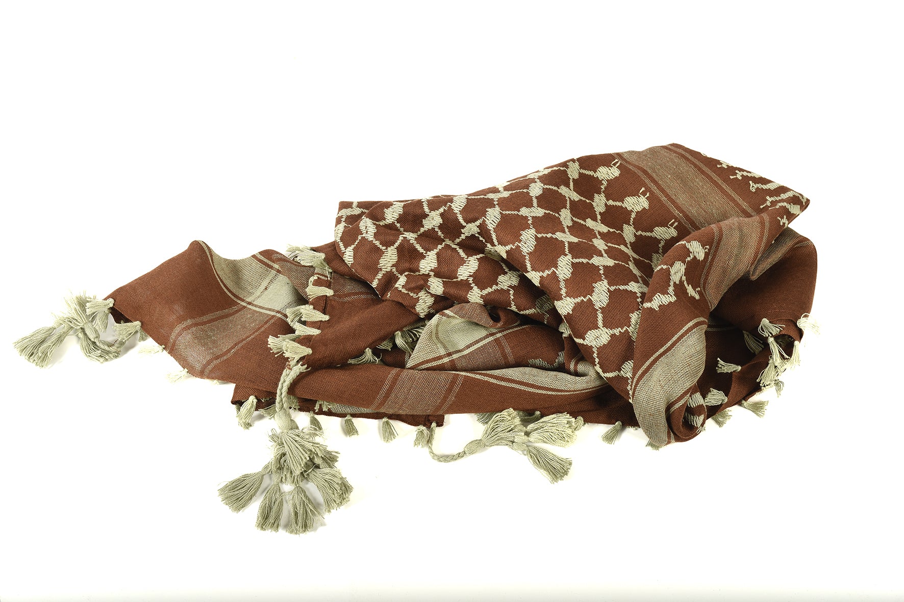 Caribou Keffiyeh Pattern Tassel Scarf