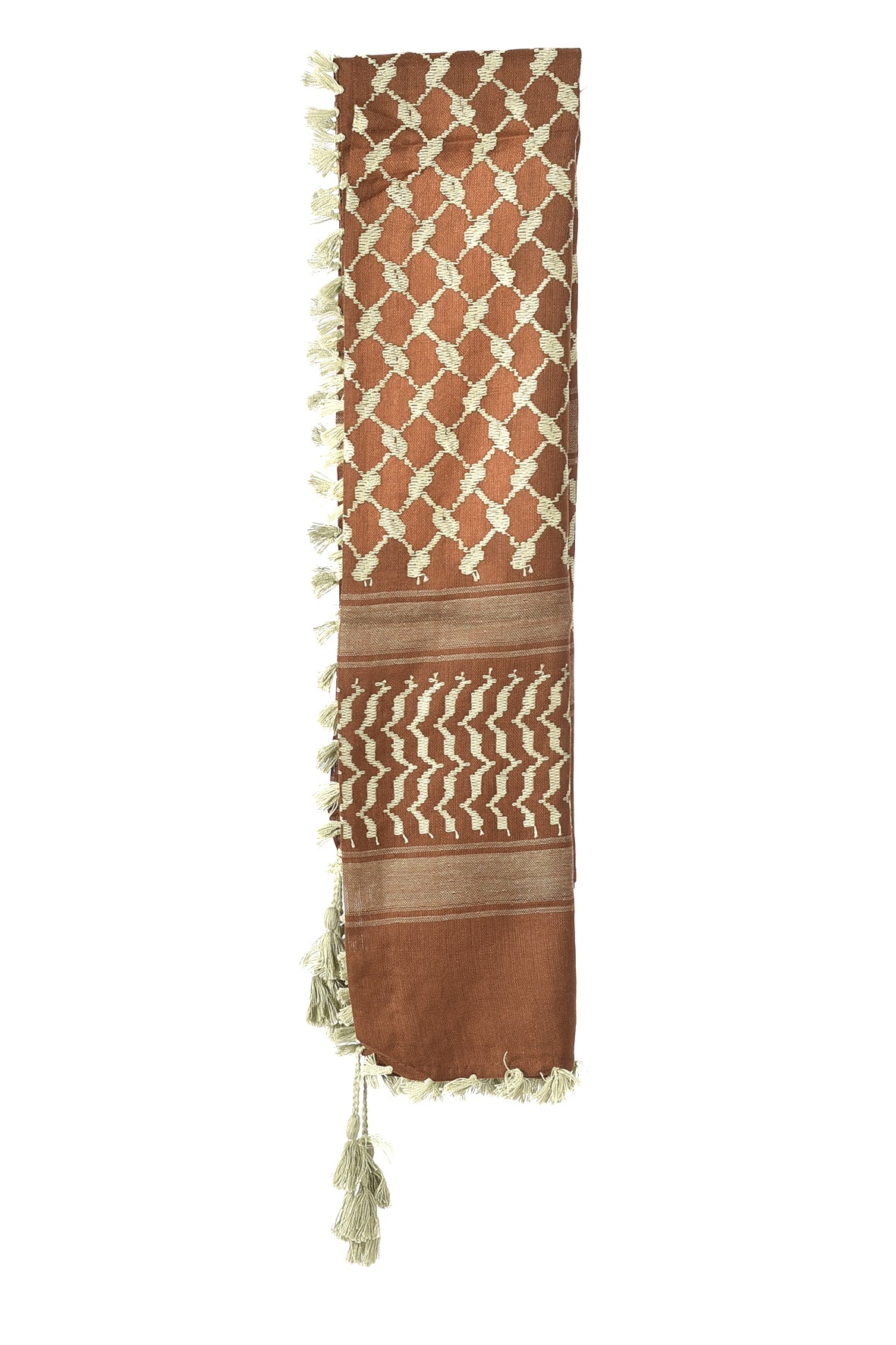 Caribou Keffiyeh Pattern Tassel Scarf