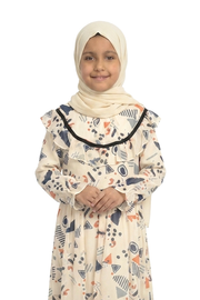 Coronet Blue Girls Abstract Print Frill Maxi Dress