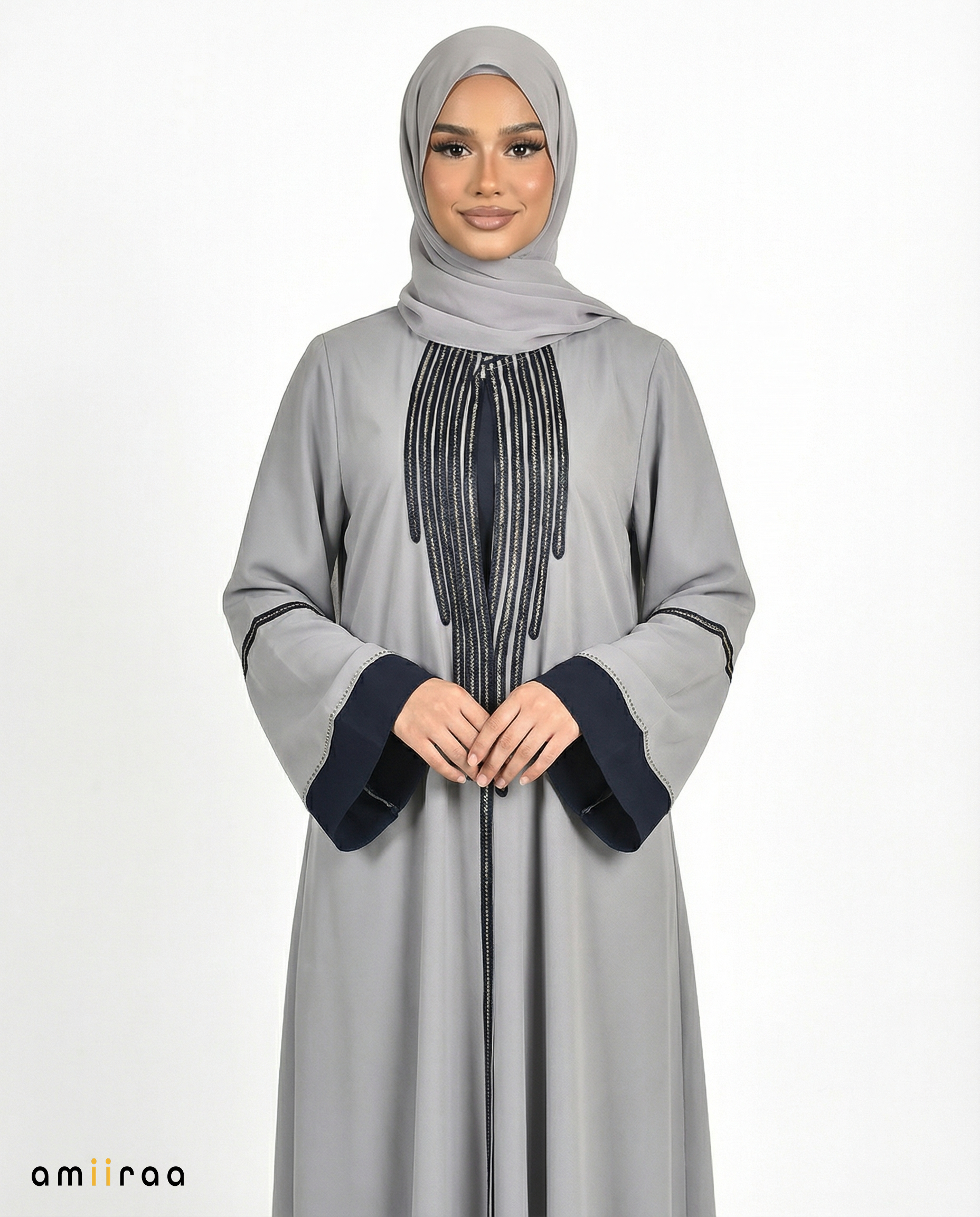 Katalia Style 3 Piece Modest Abaya Set – Stormy Weather