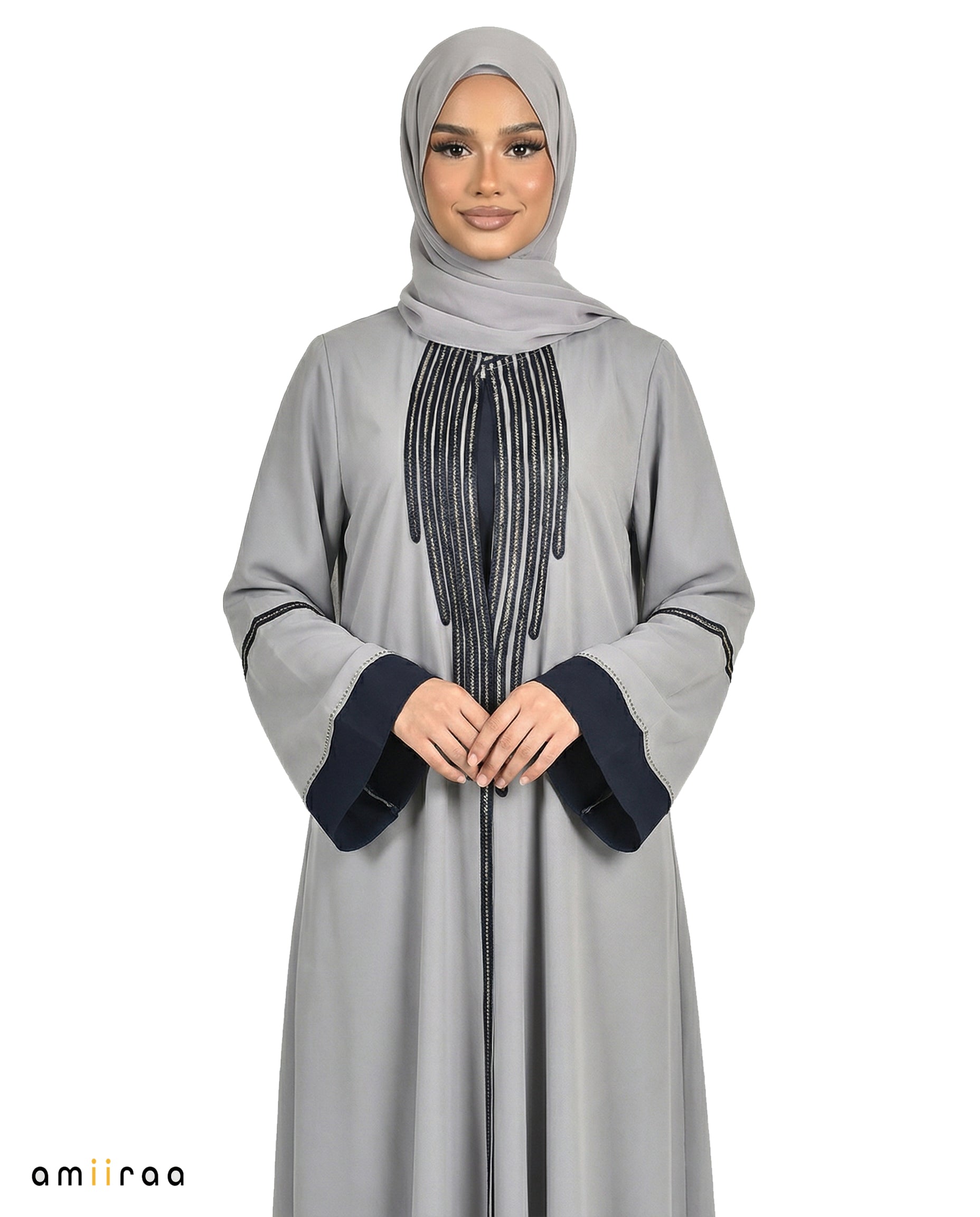 Katalia Style 3 Piece Modest Abaya Set – Stormy Weather
