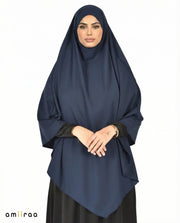 Navy Blazer Single Layer Flow Modest Khimar