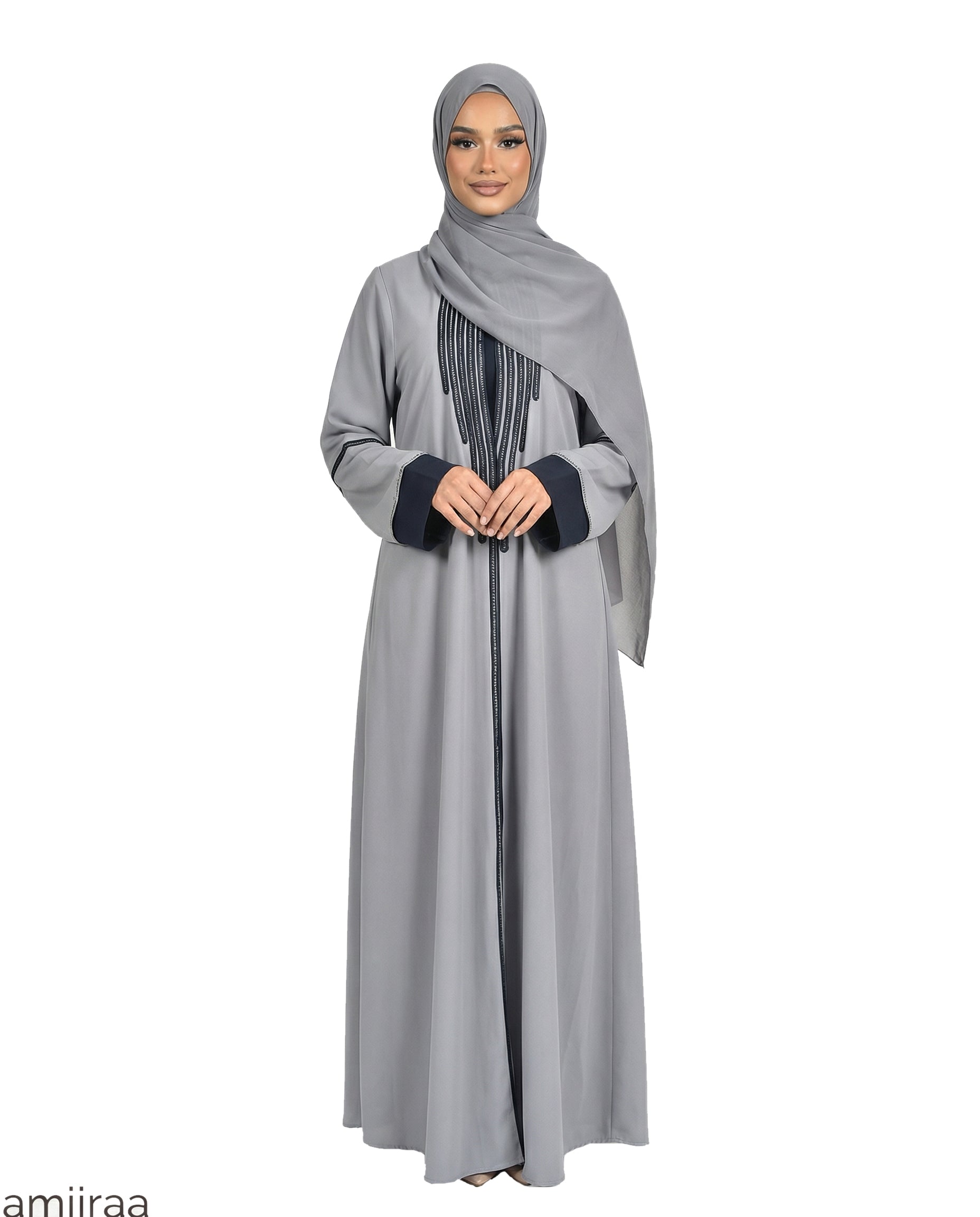 Katalia Style 3 Piece Modest Abaya Set – Stormy Weather