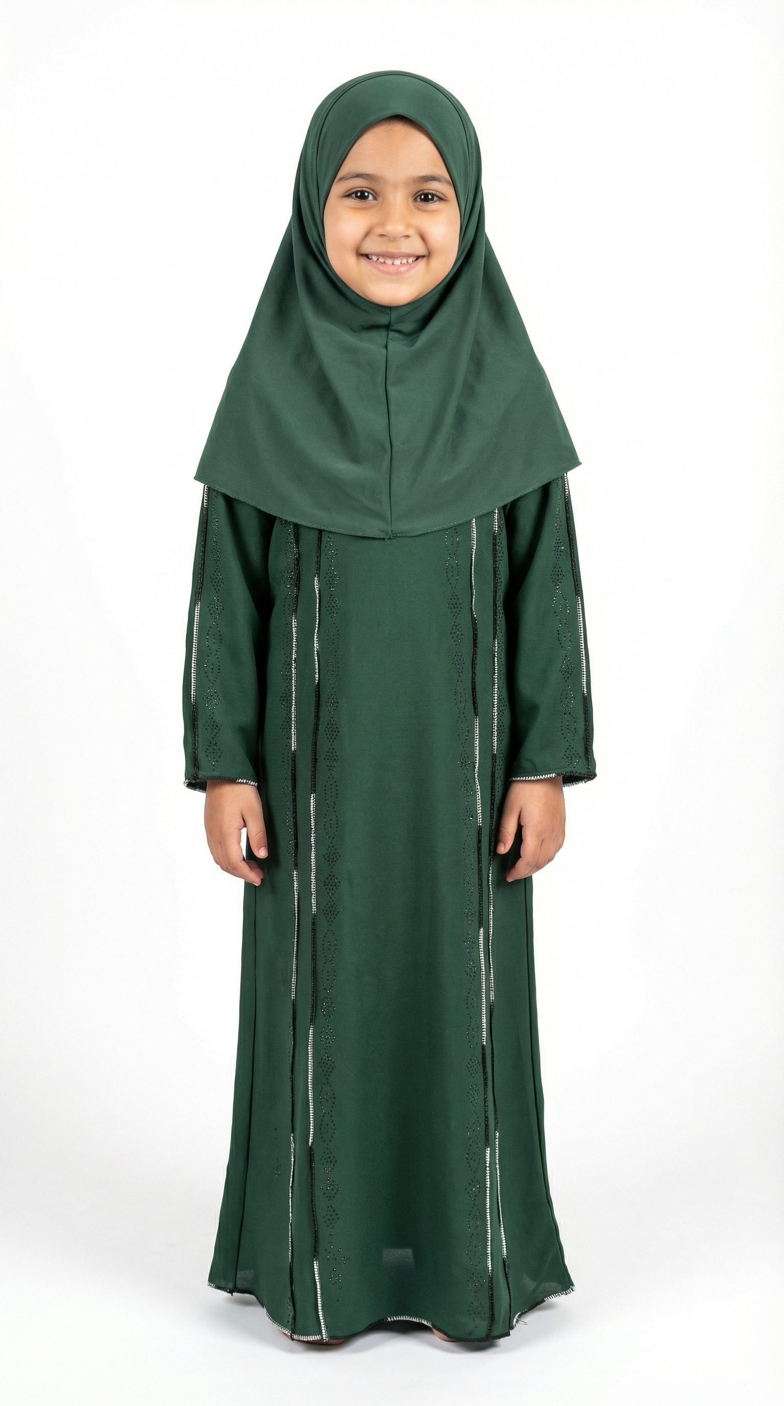 Botanical Garden Girls Stone Embellished Modest Abaya