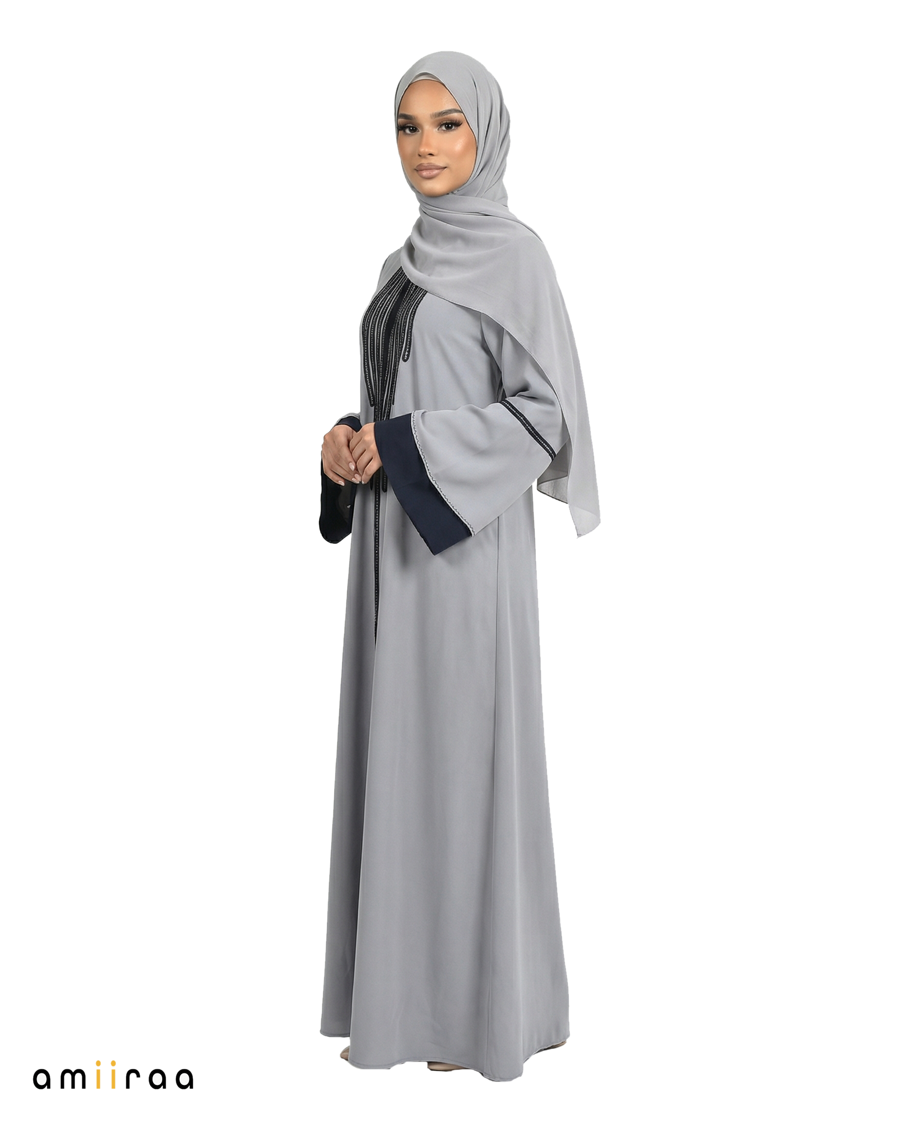 Katalia Style 3 Piece Modest Abaya Set – Stormy Weather