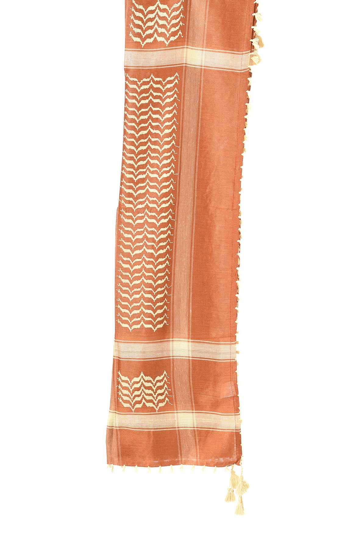 Ginger Bread Keffiyeh Pattern Tassel Scarf