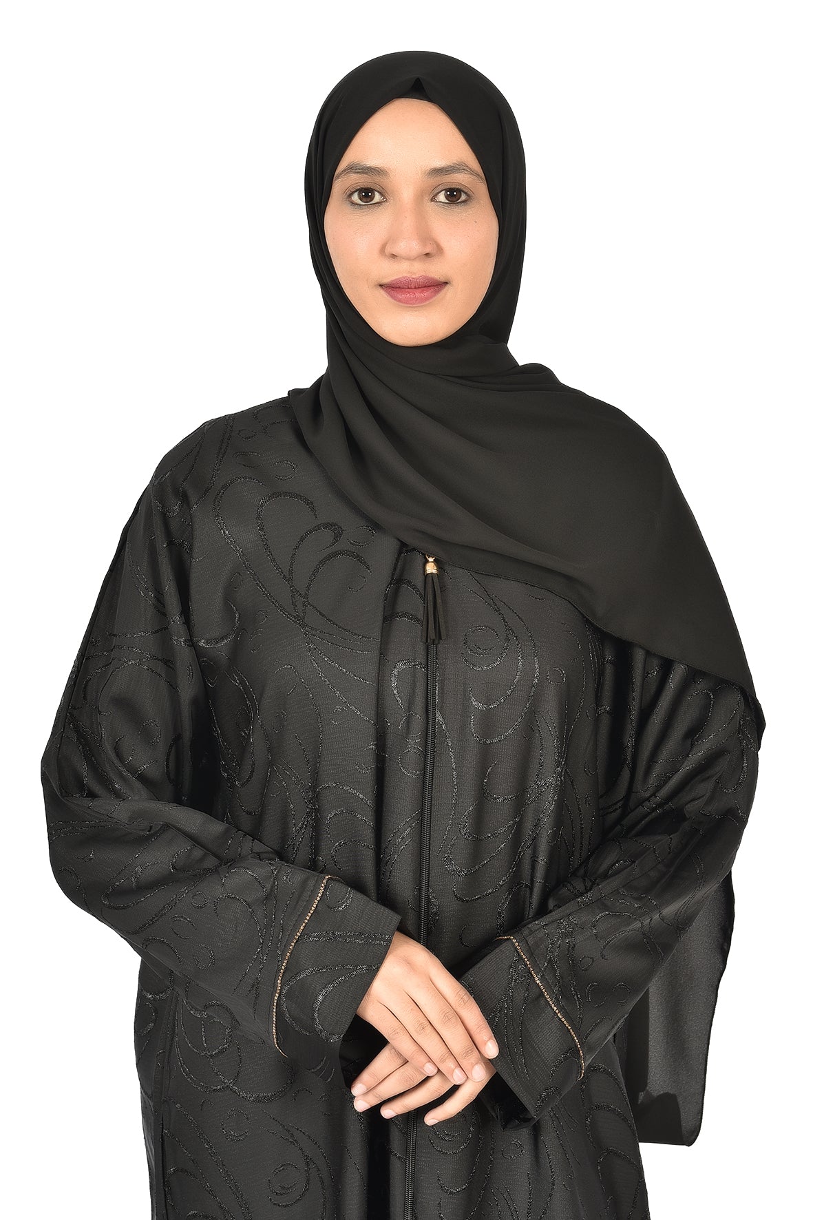 Elegant Black Abaya with Subtle Pattern (ladies abaya )