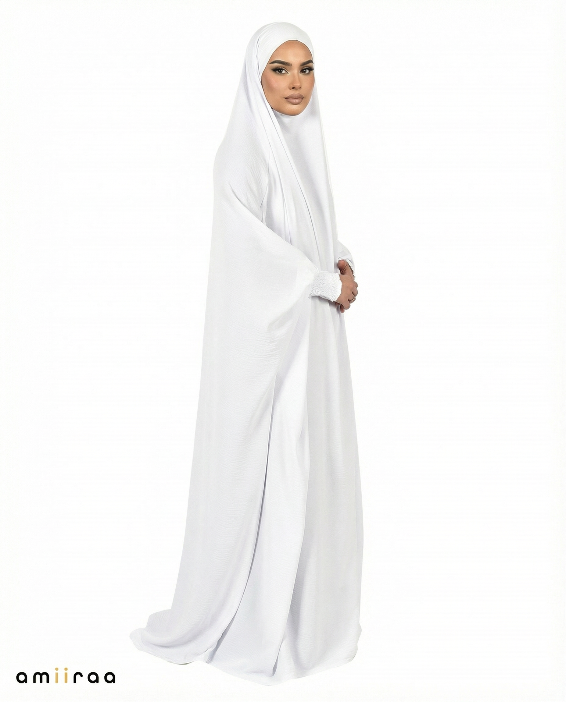 Brilliant White Flow One-Piece Jilbab