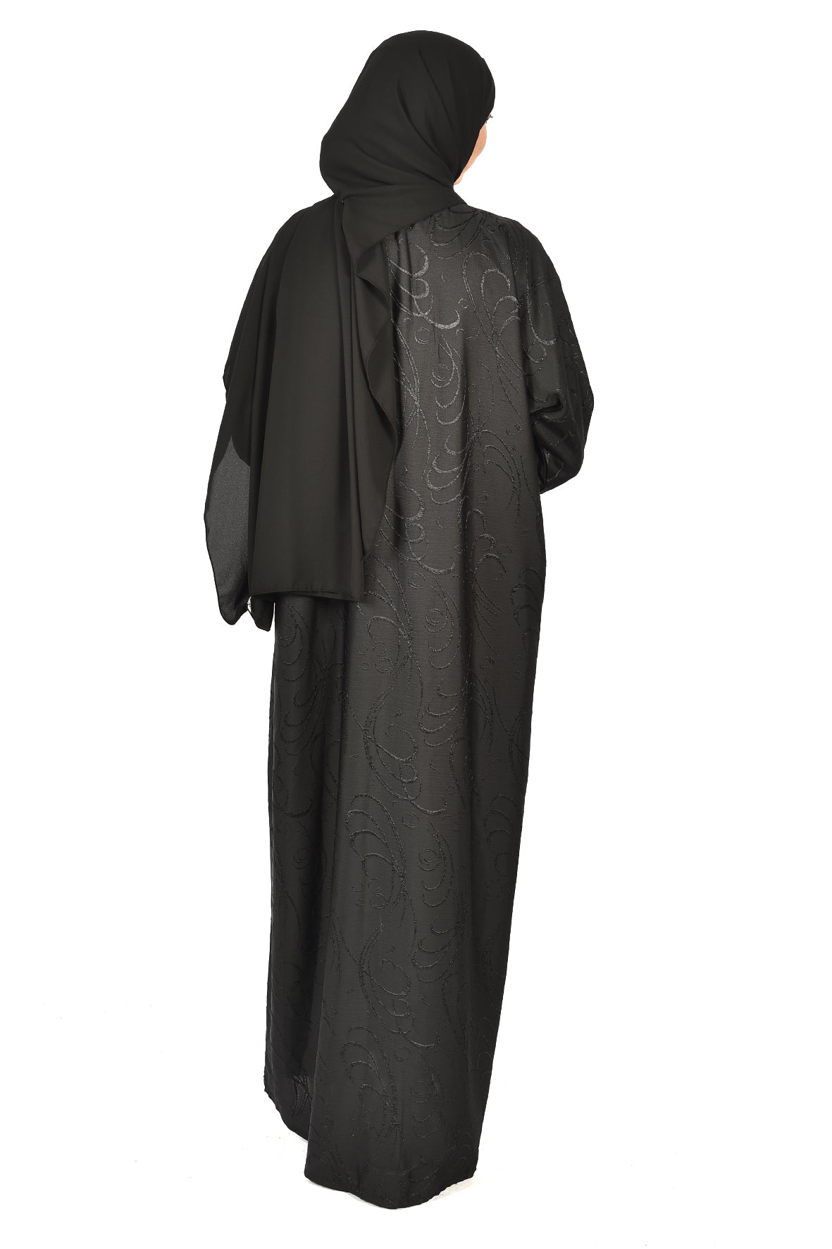 Elegant Black Abaya with Subtle Pattern (ladies abaya )