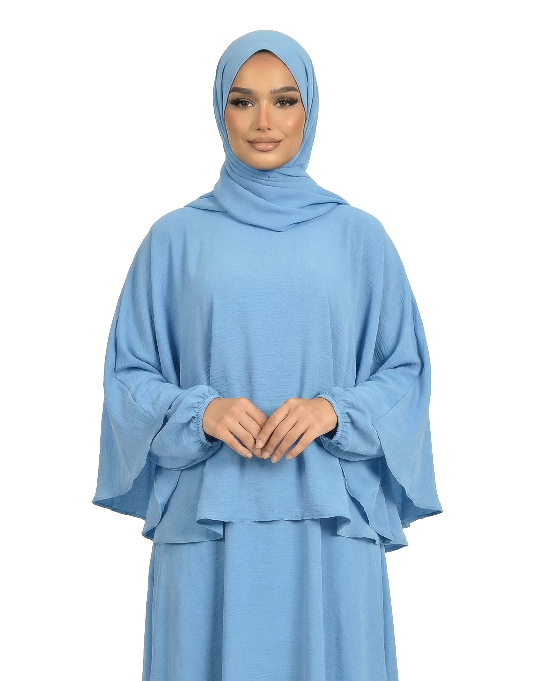 Blissful Blue Airflow Cape Abaya