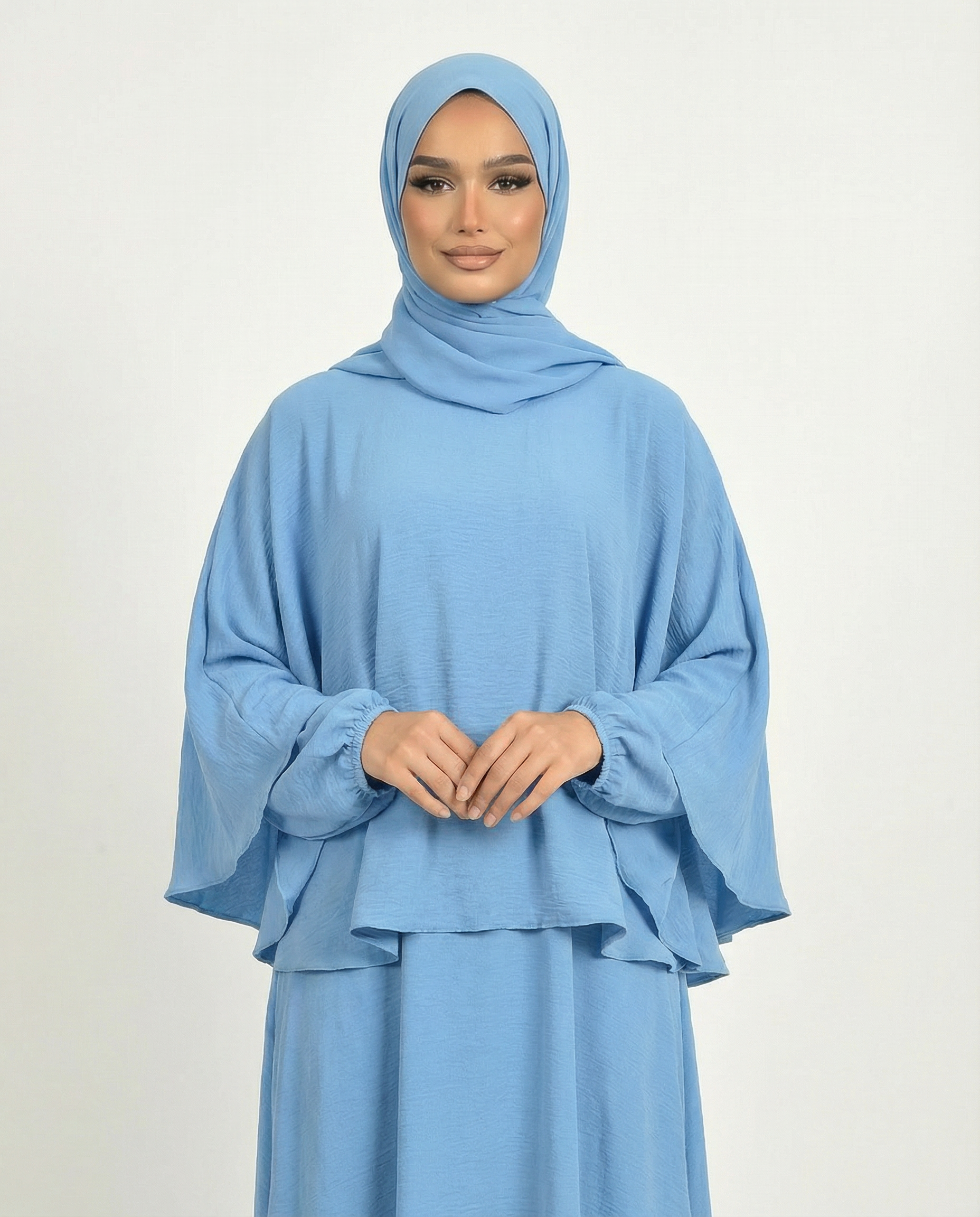 Blissful Blue Airflow Cape Abaya