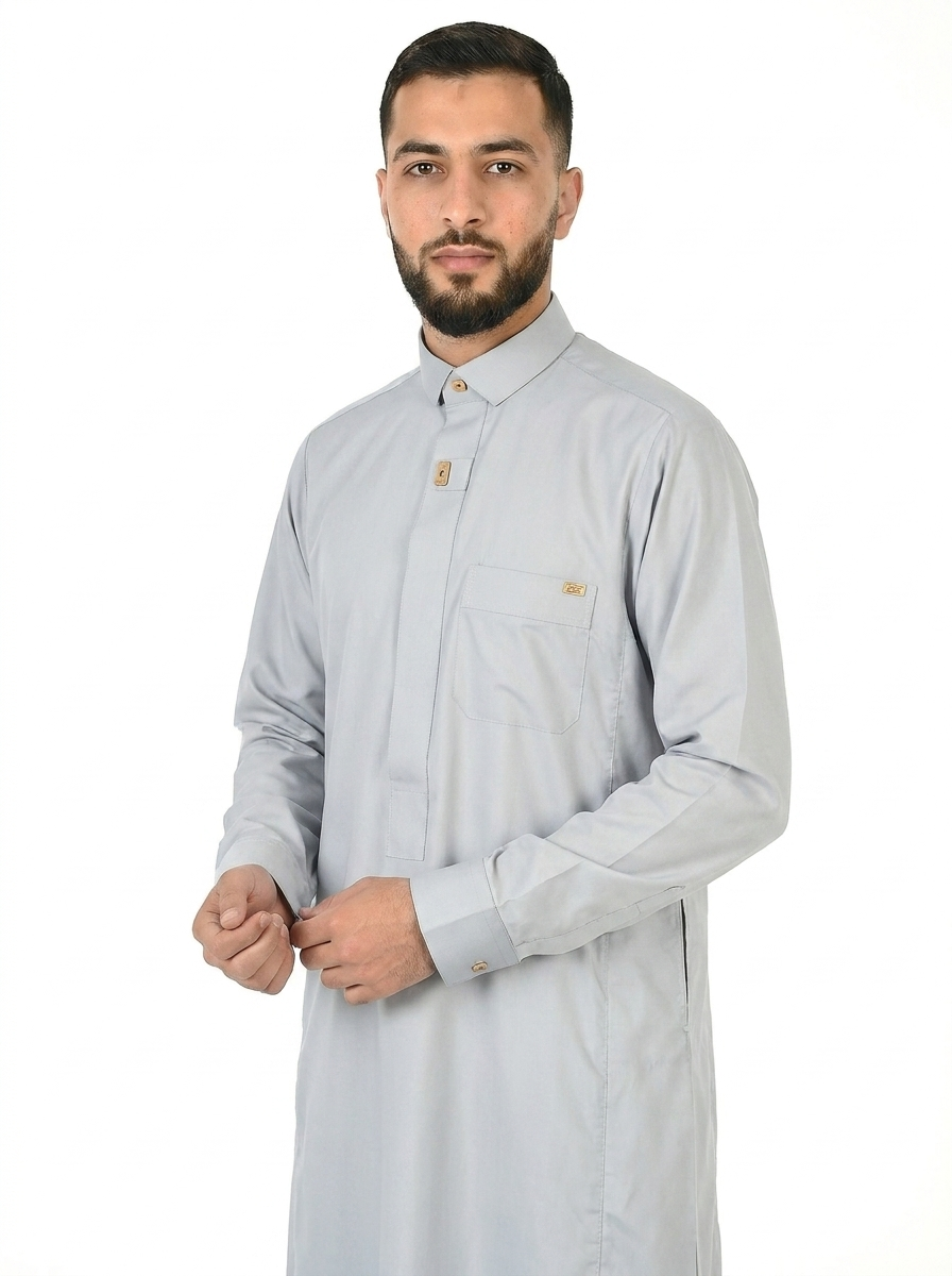 Lilac Grey Al Fares Premium Thobe