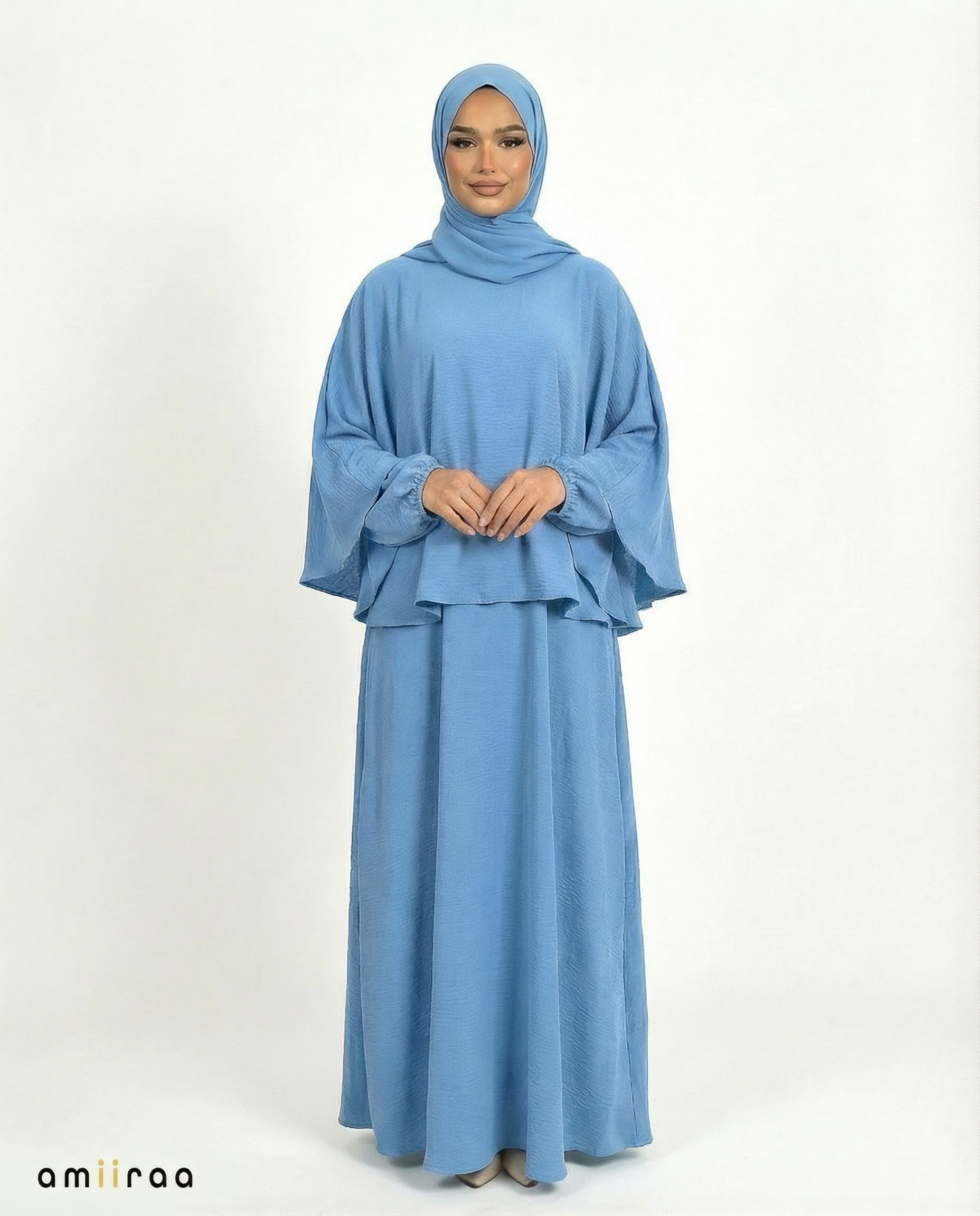 Blissful Blue Airflow Cape Abaya