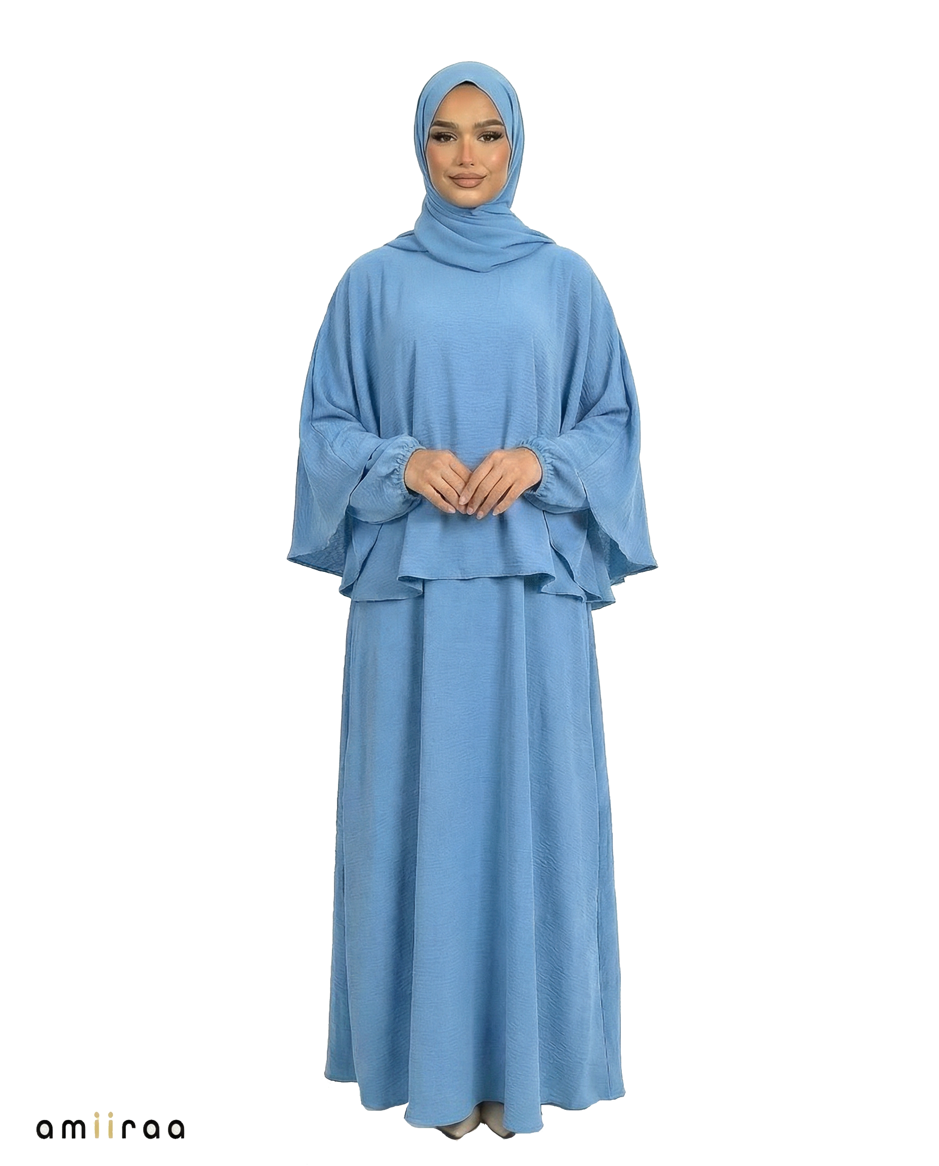 Blissful Blue Airflow Cape Abaya