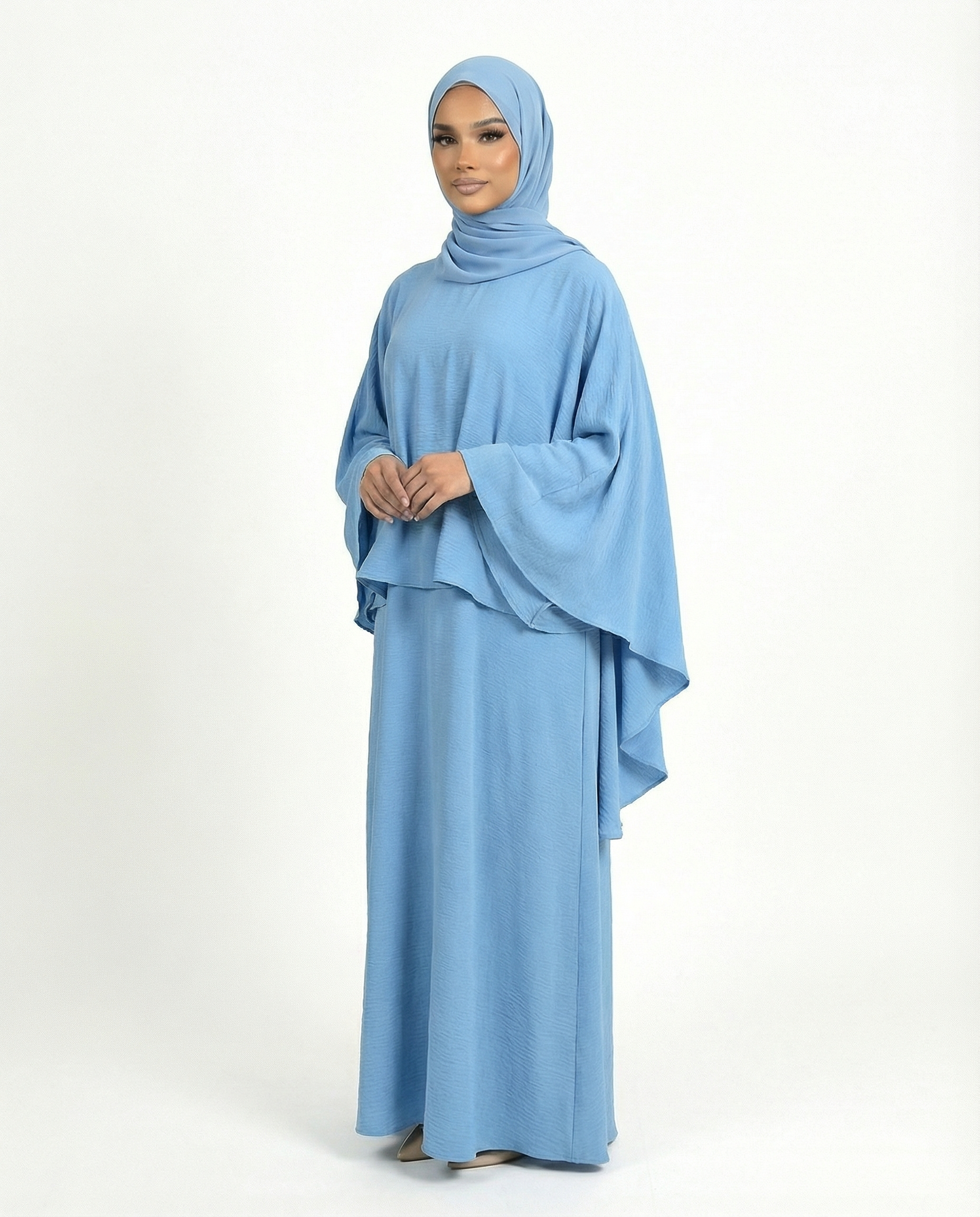 Blissful Blue Airflow Cape Abaya