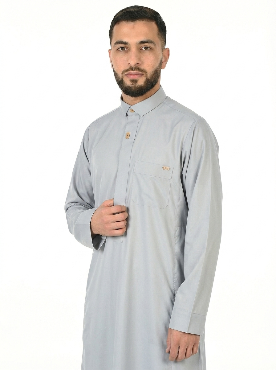 Lilac Grey Al Fares Premium Thobe