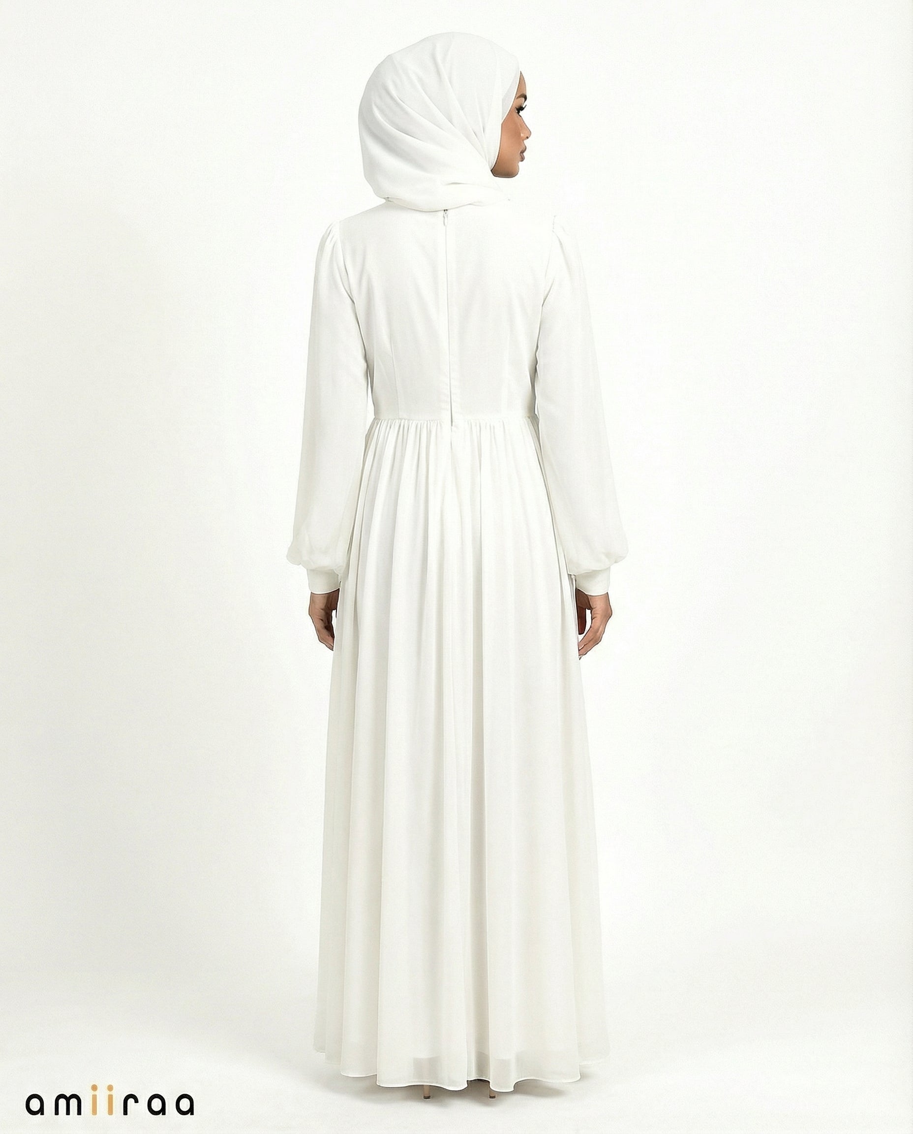 Diaphonous Chiffon Overlay Diamante Maxi Dress with Tie Sleeves