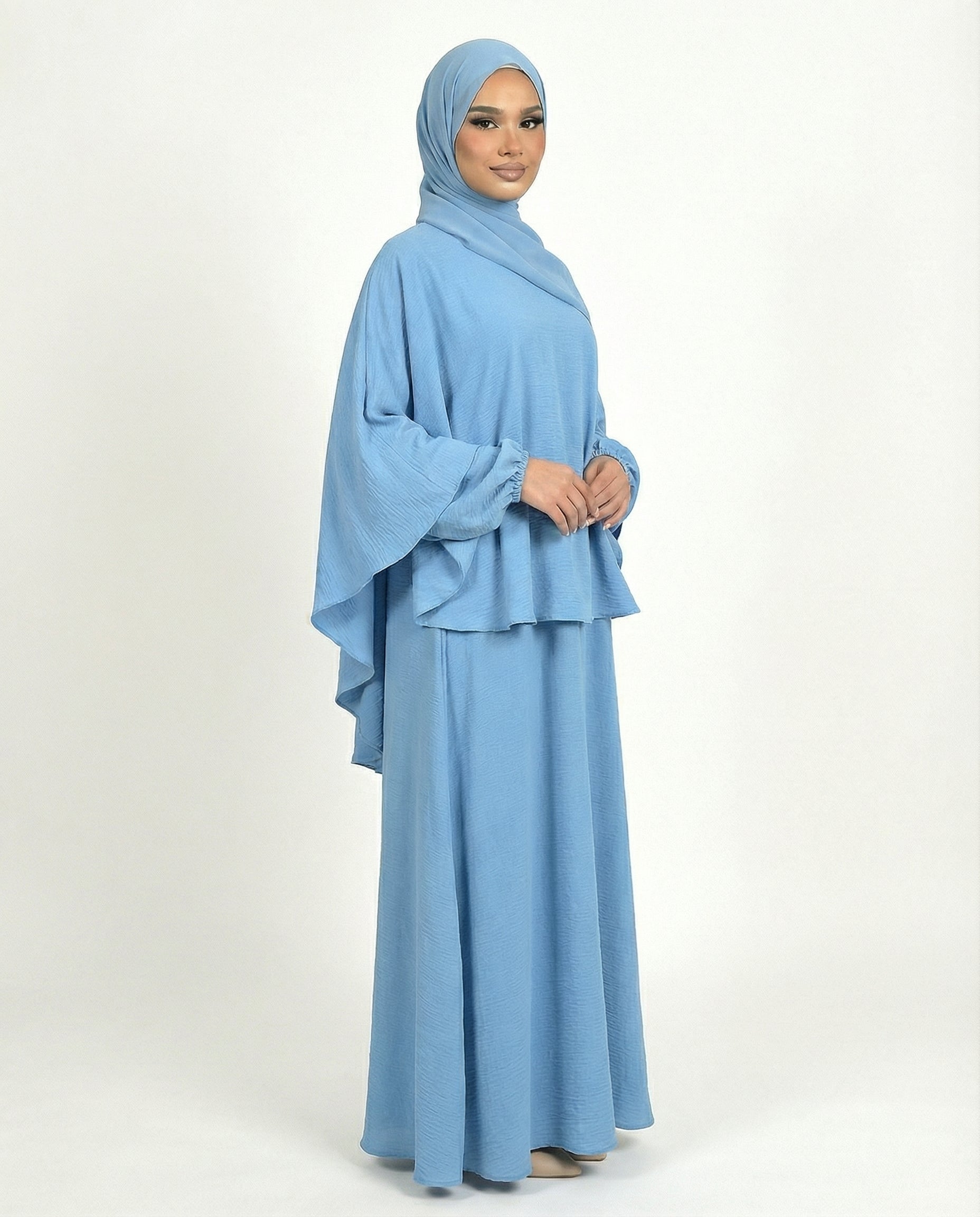 Blissful Blue Airflow Cape Abaya