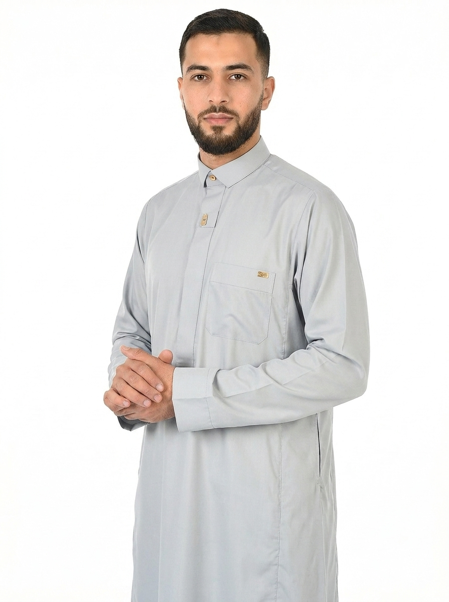Lilac Grey Al Fares Premium Thobe