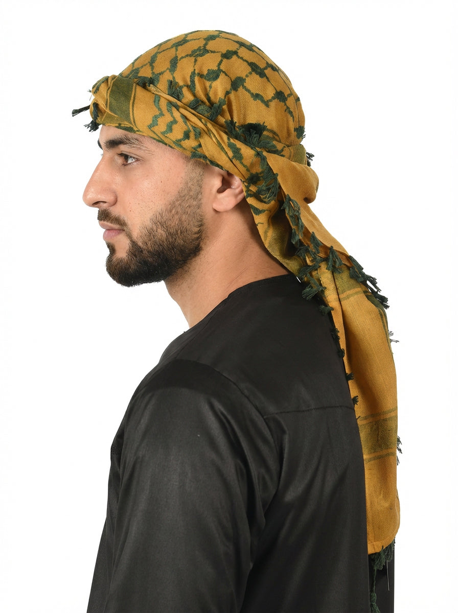 Kambaba Keffiyeh Pattern Tassel Scarf
