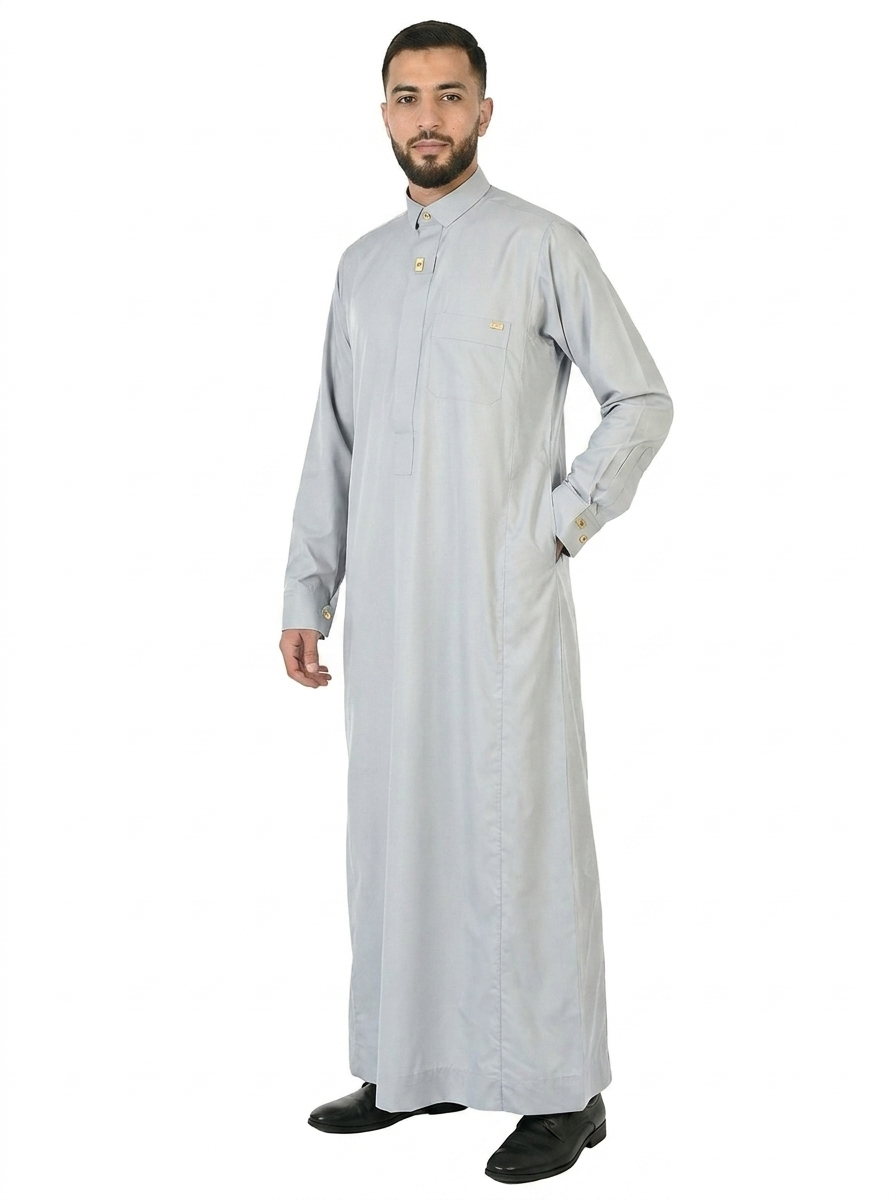 Lilac Grey Al Fares Premium Thobe
