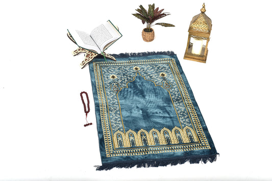 Premium Prayer Rug – Elegant Islamic Design in Royal Blue  (musallahs )