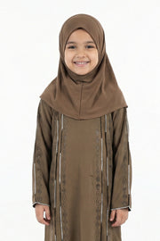 Bungee Cord Girls Stone Embellished Modest Abaya