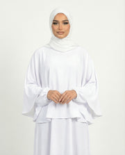 Brilliant White Airflow Cape Abaya