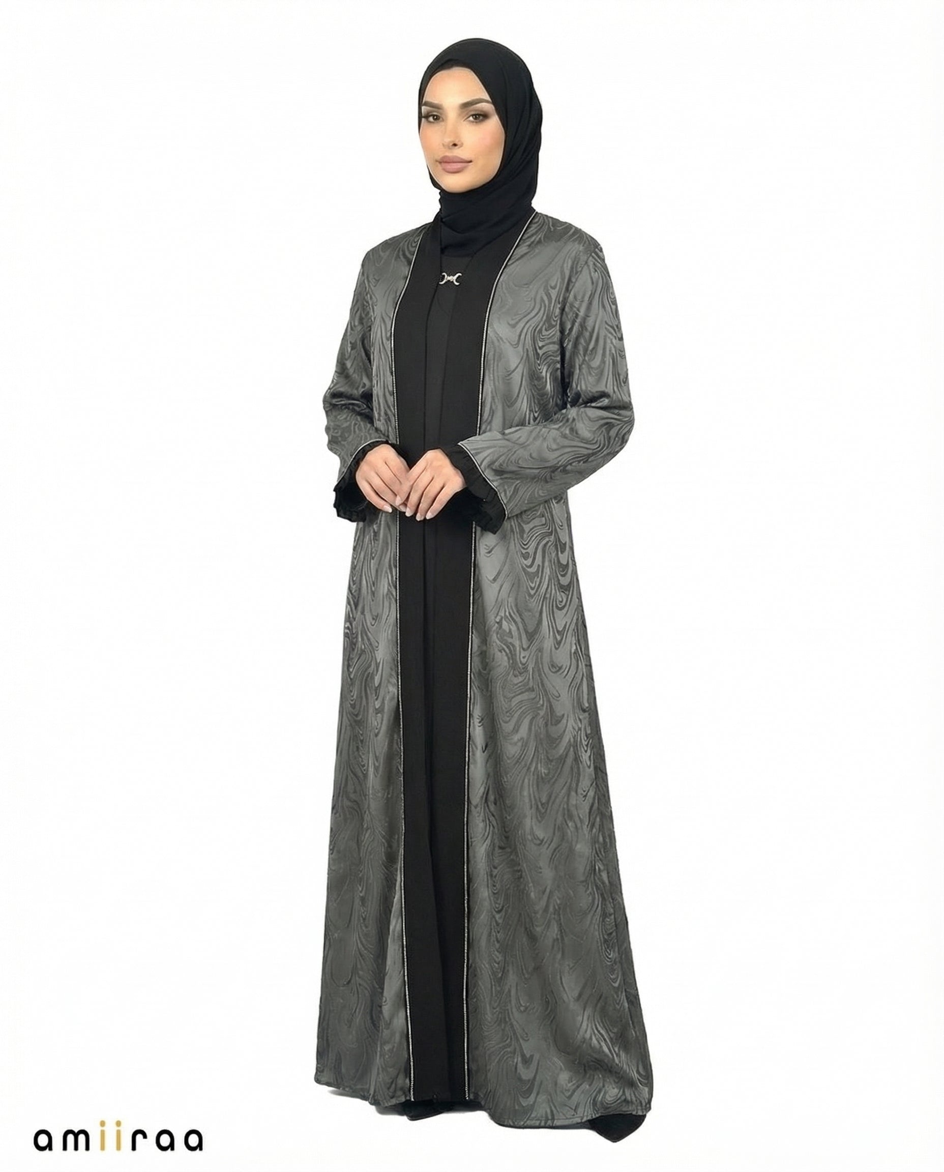 Tap Shoe Modern Marbled Abaya with Diamante Detailing