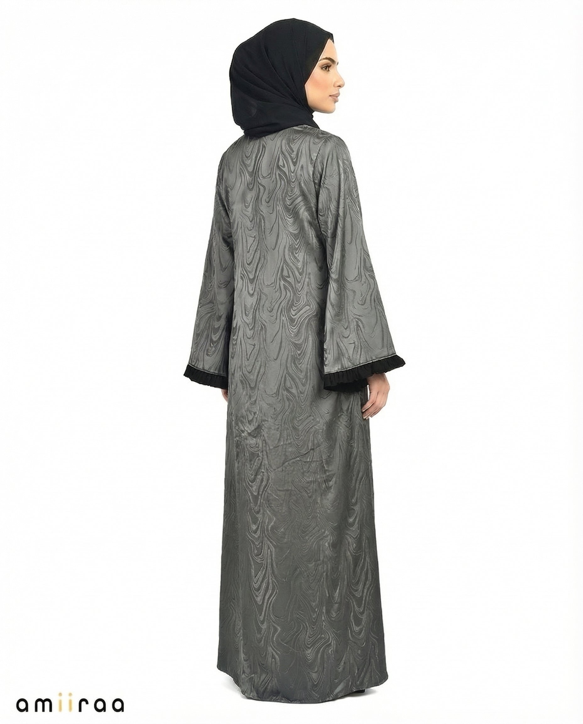 Tap Shoe Modern Marbled Abaya with Diamante Detailing