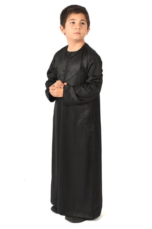Al-Azka Kids Sport Thobe - Black