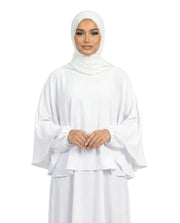 Brilliant White Airflow Cape Abaya