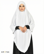 Brilliant White Single Layer Airflow Modest Khimar