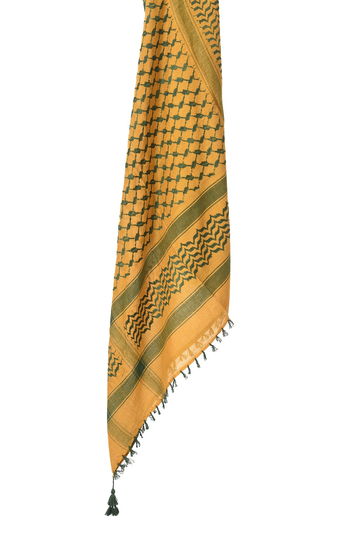 Desert Palm Keffiyeh Pattern Tassel Scarf