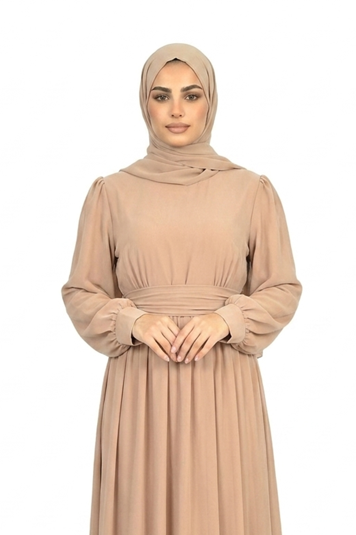 Ginger Snap Women’s Elegant Maxi Abaya Dress with Waist Belt