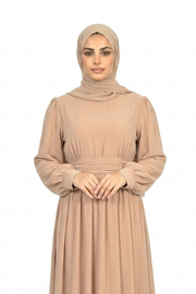 Ginger Snap Women’s Elegant Maxi Abaya Dress with Waist Belt