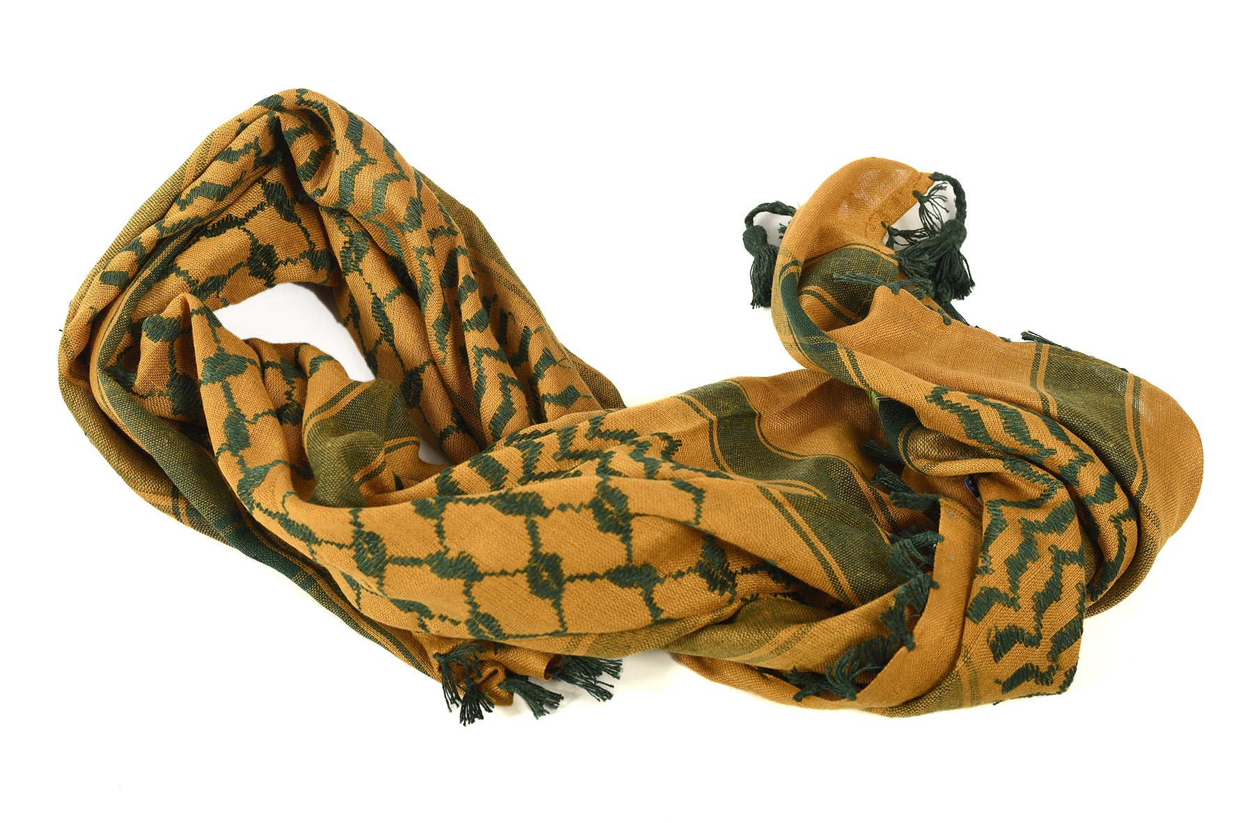 Desert Palm Keffiyeh Pattern Tassel Scarf
