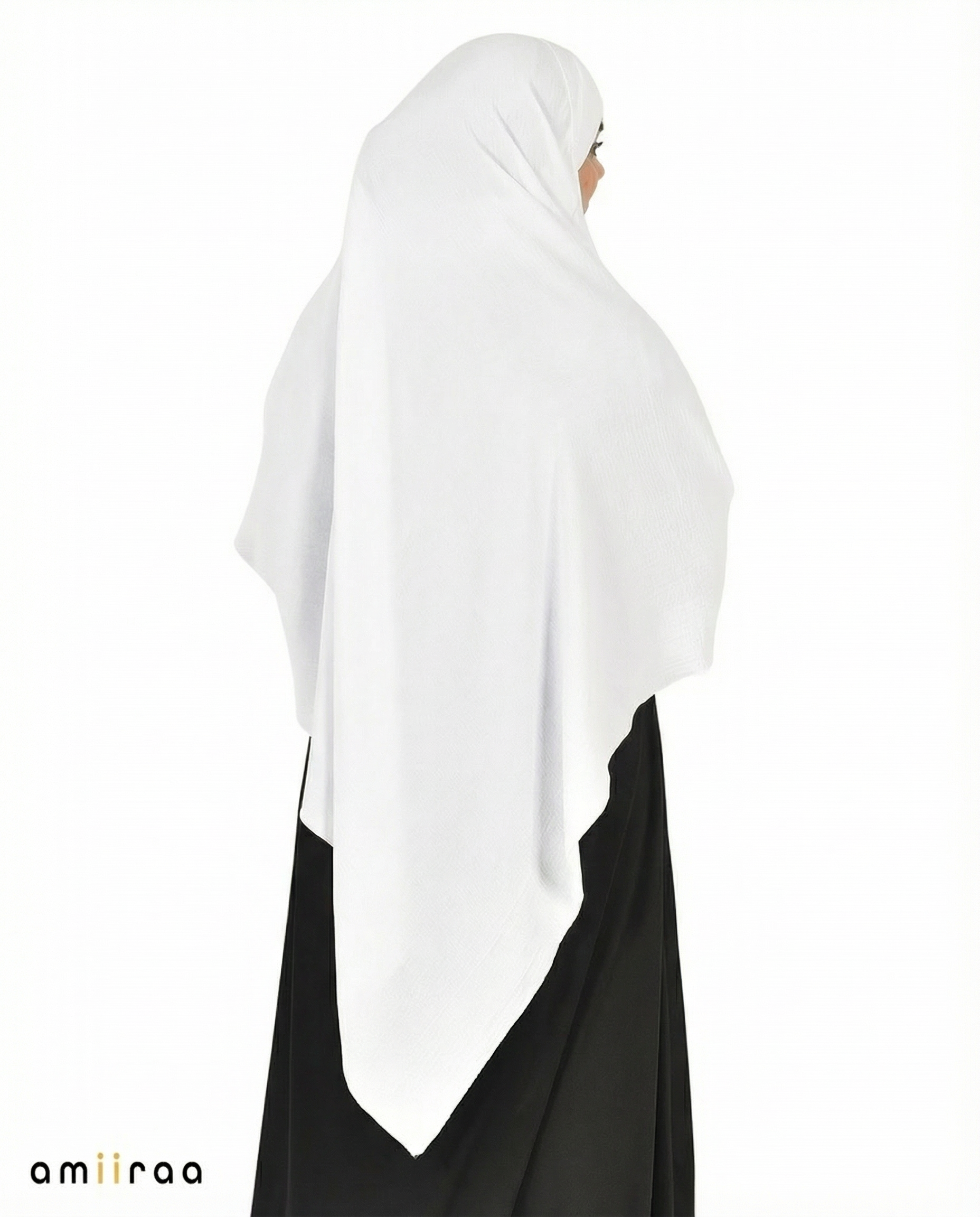 Brilliant White Single Layer Flow Modest Khimar