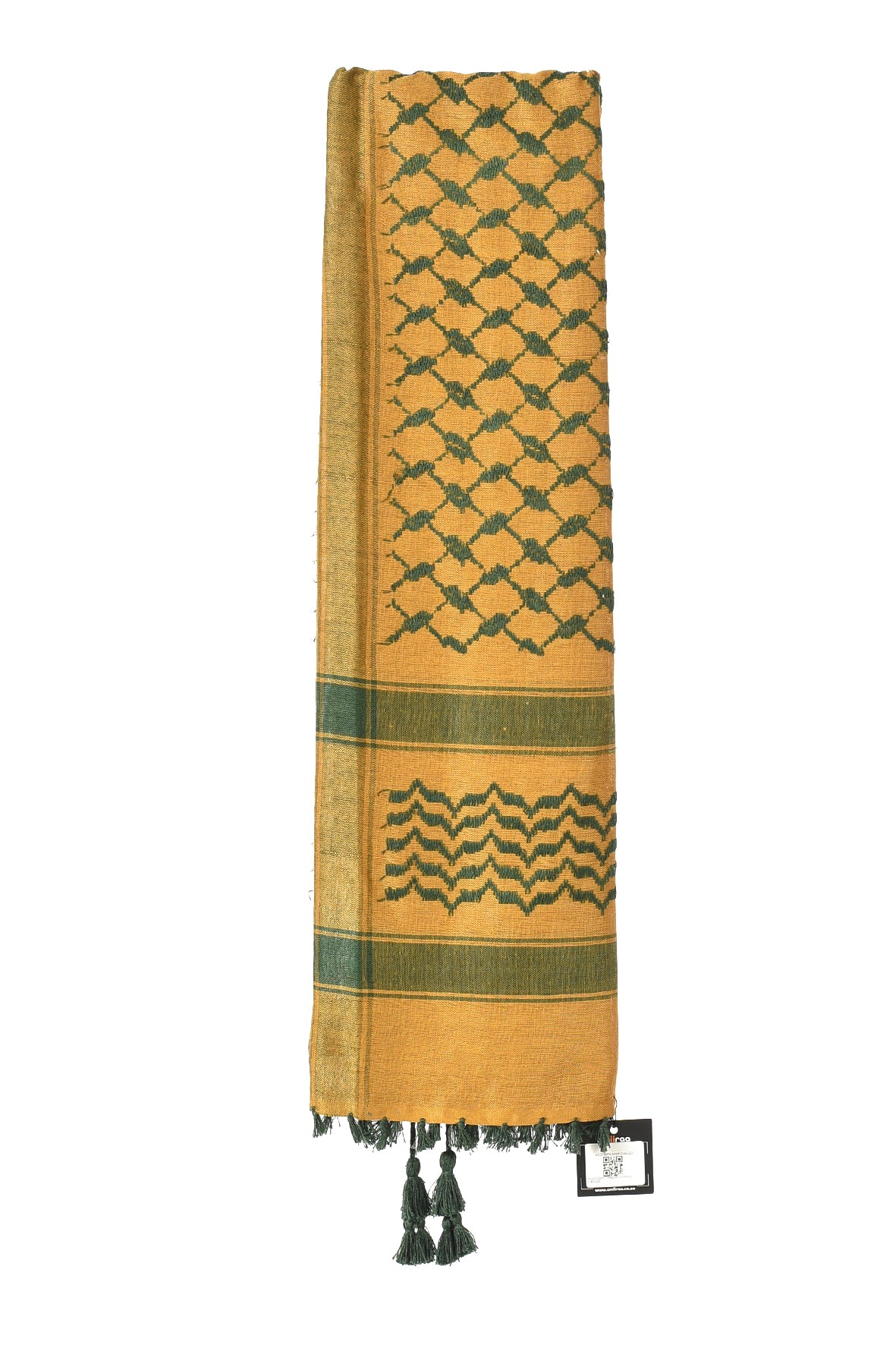 Desert Palm Keffiyeh Pattern Tassel Scarf