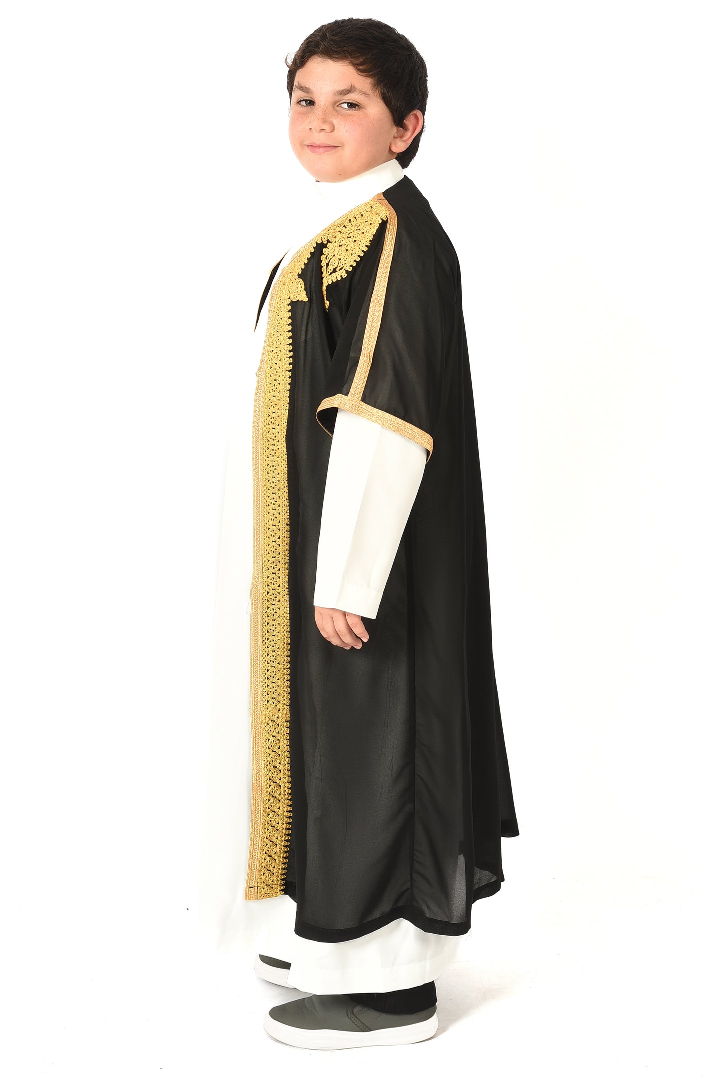 Boy's Saudi Abaya Jubba - Black