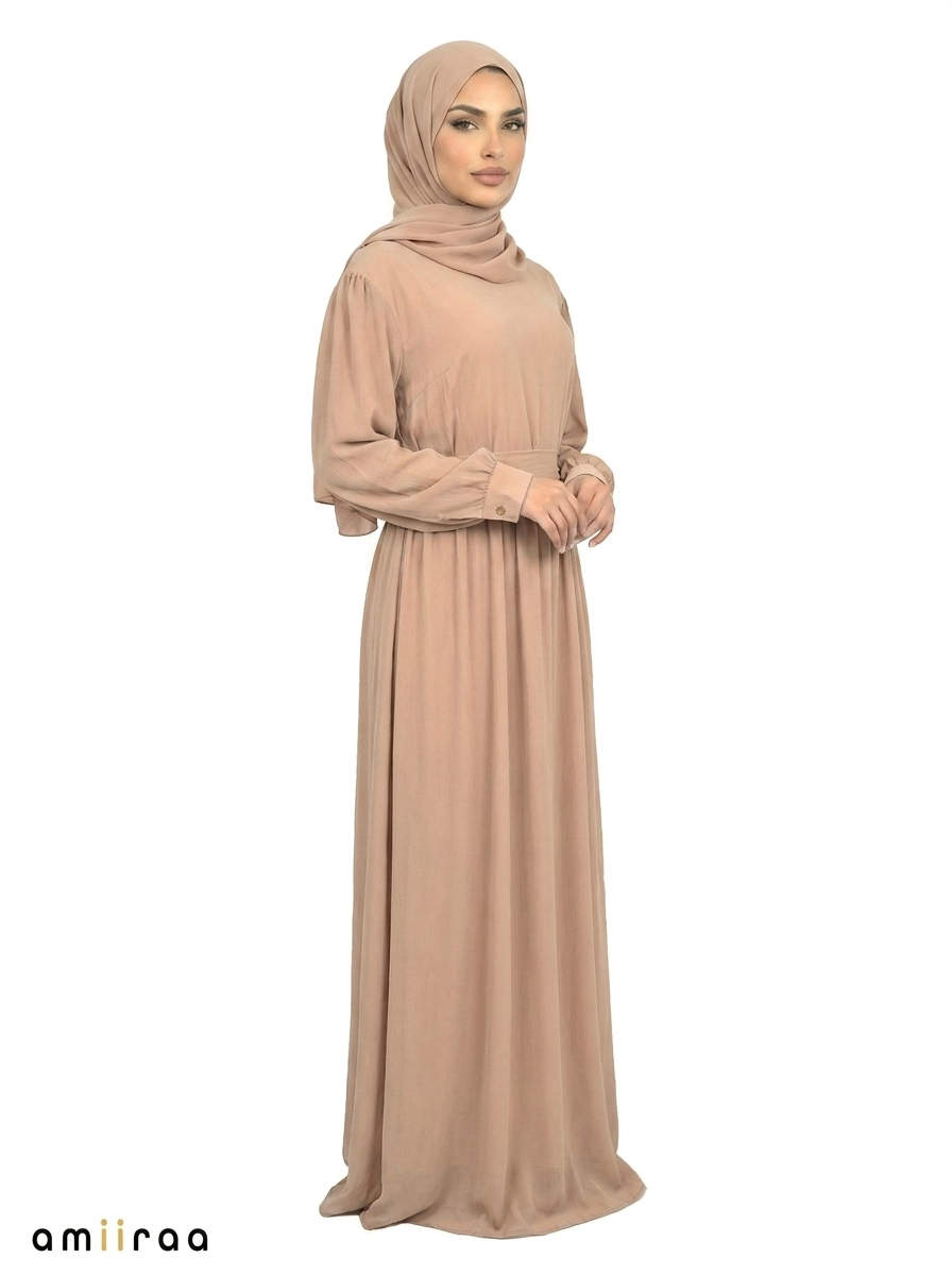 Ginger Snap Women’s Elegant Maxi Abaya Dress with Waist Belt