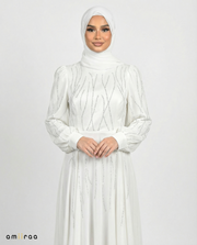 Summer Shower Embellished Stone Pattern Full-Length Dress