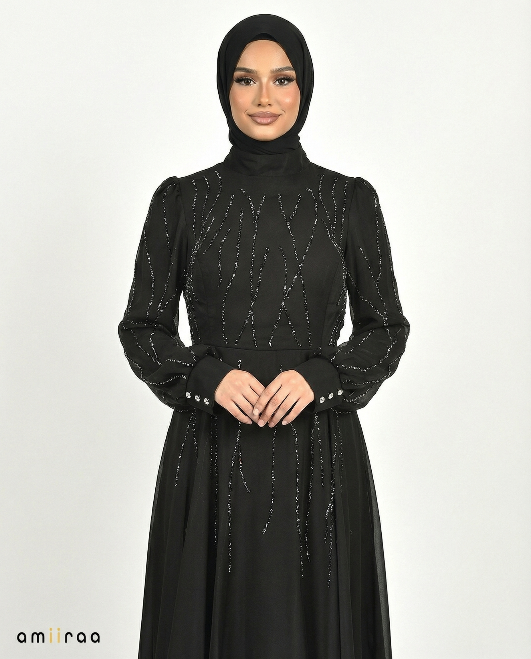 Tap Shoe Embellished Stone Pattern Full-Length Dress