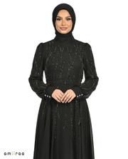 Tap Shoe Embellished Stone Pattern Full-Length Dress
